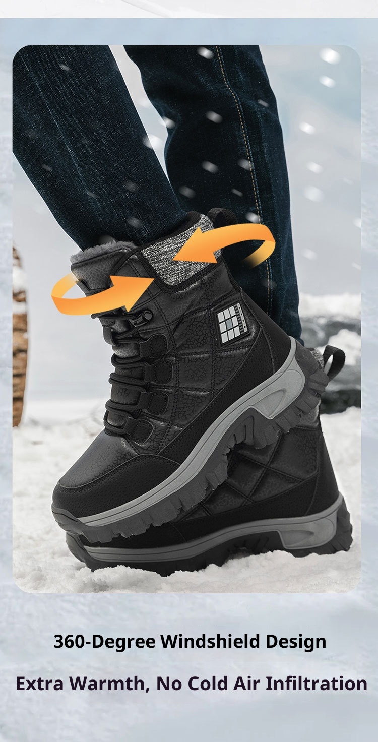 Botas de esqui Zees Winter Snow Outdoor Walking, forradas com lã, grossas e quentes, para casal, ideais para temperaturas extremamente baixas de até -40 graus no nordeste dos EUA._voghion.com