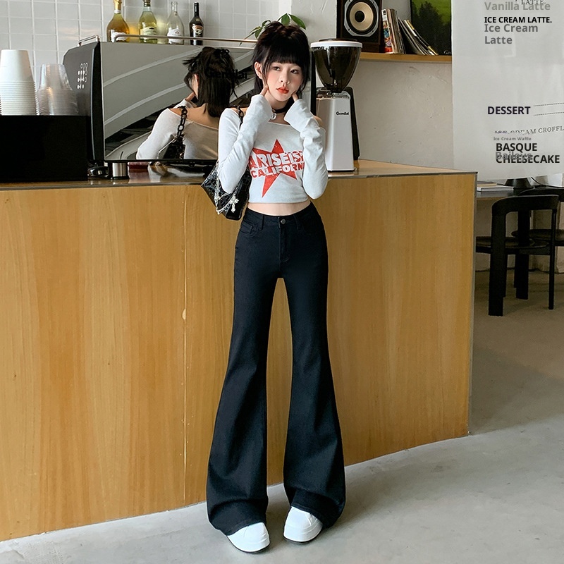 ChicShe Non-Tight Flared Jeans For Women, Autumn New High-Waist Design, Retro Loose Wide-Leg Floor-Length Bell-Bottom Pants_voghion.com