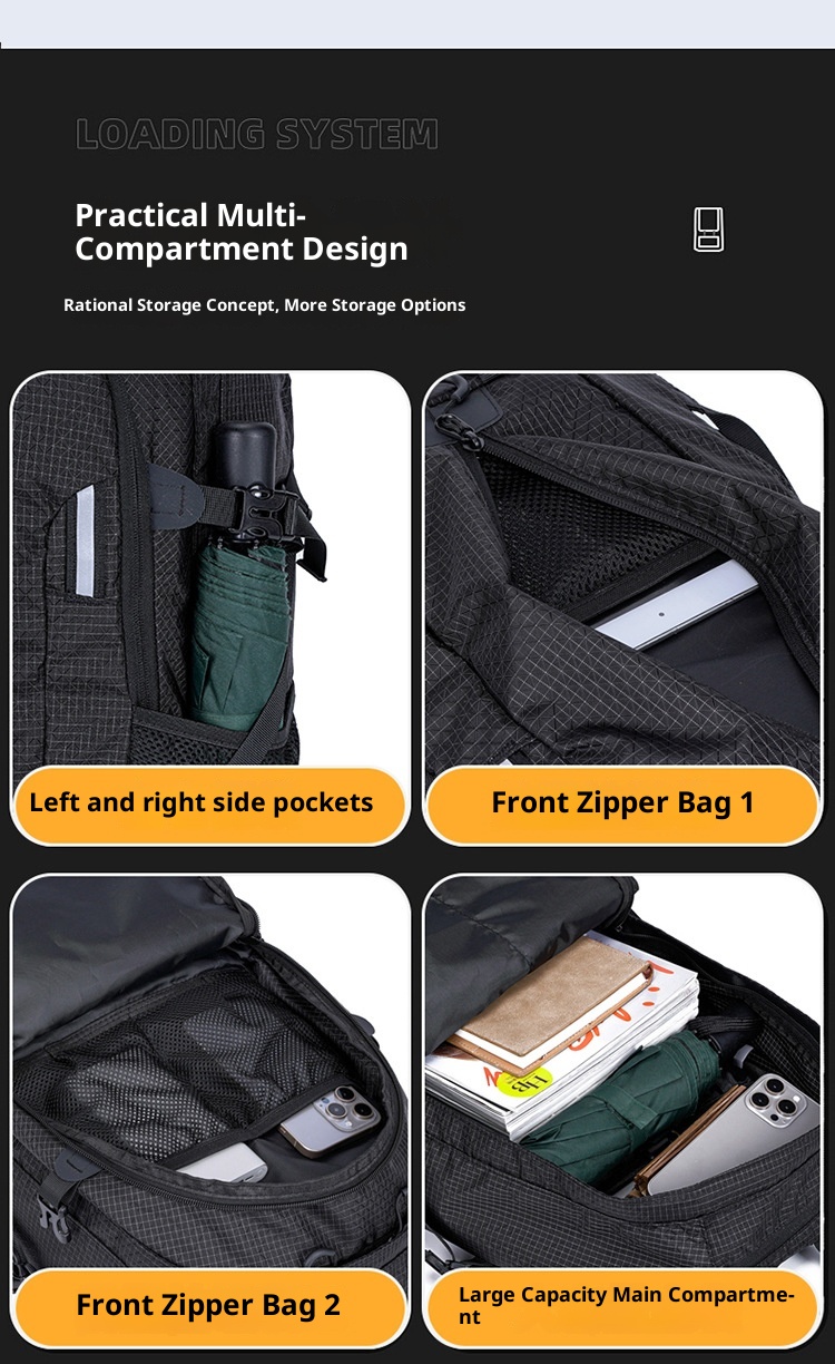 ActiveGo Cross-border New Multifunctional Backpack Large Capacity Hiking Long-distance Climbing Outdoor Sports Double Shoulder_voghion.com