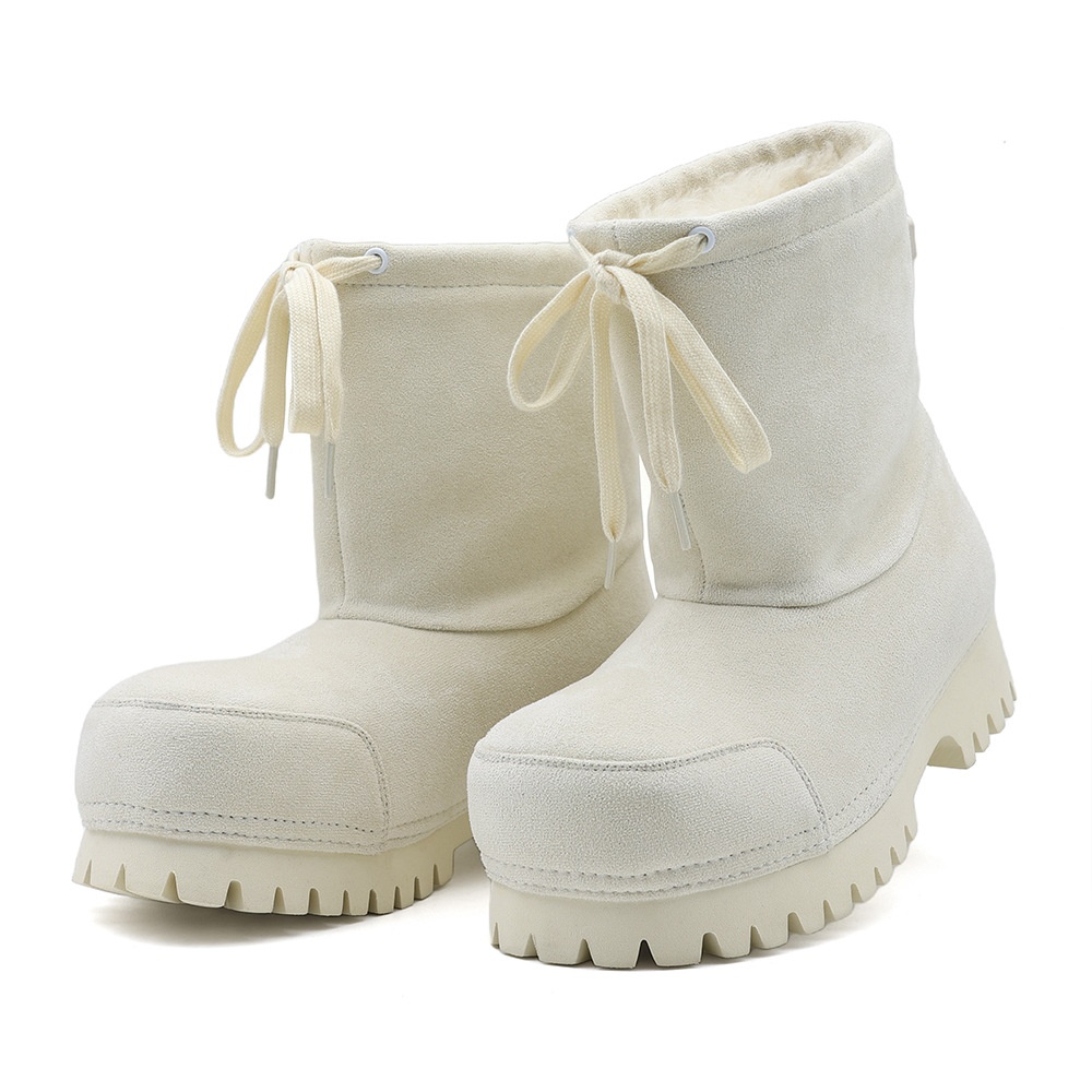 Zees Zees 2025 Winter New Thick-Soled Fashionable Drawstring Big-Toe Snow Boots For Women, Non-Slip Ugly-Cute Ski Thickened Warm_voghion.com
