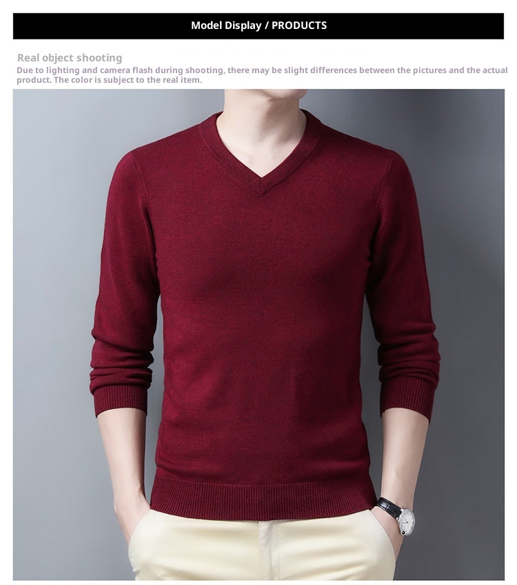 boy Boy Boy Factory Store Men Winter Thickened Wool V-Neck Knitted Sweater Loose Fit For Middle-Aged Dad Men's Base Layer_voghion.com