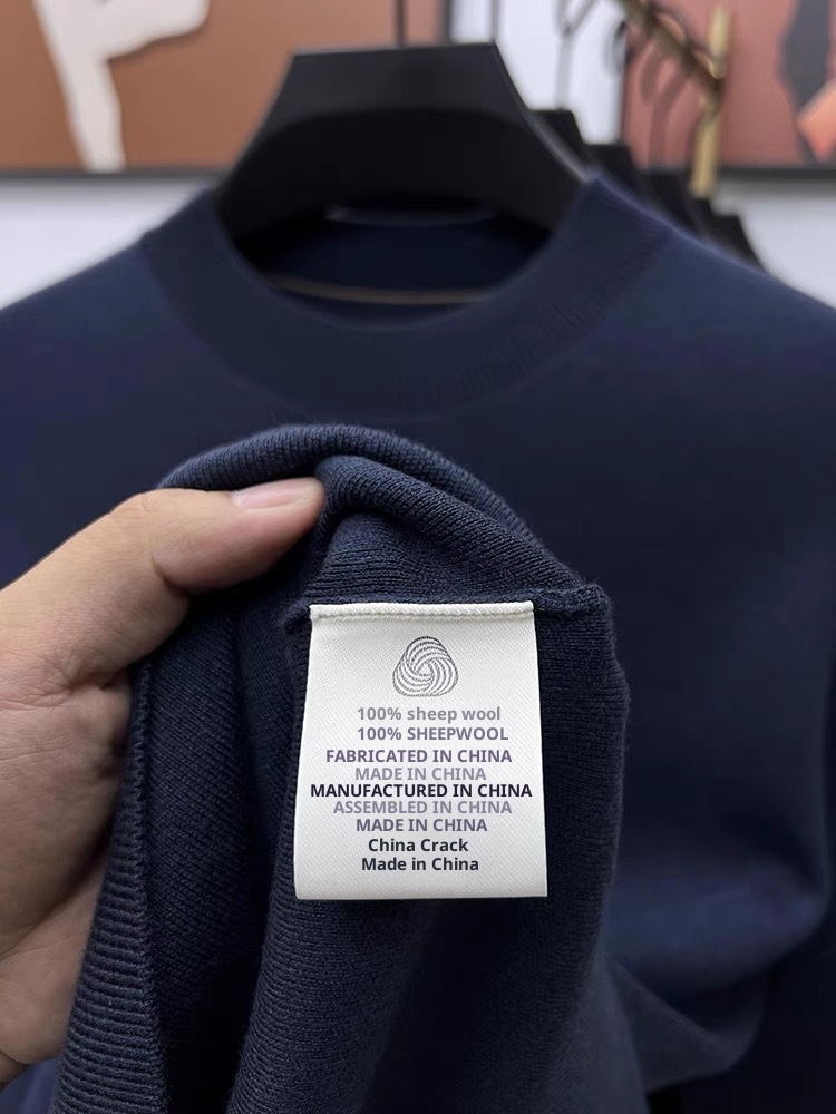 Maglione da uomo in pura lana, 100%, tinta unita, lavabile in lavatrice, girocollo, anti-pilling, con base in maglia_voghion.com