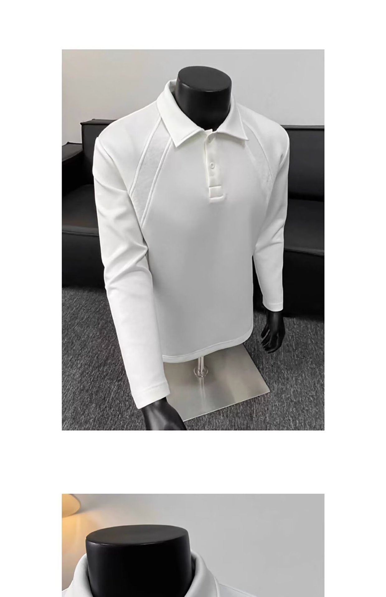 Polo patchwork rétro américain Boy pour homme, marque tendance printemps-automne, coupe ample et décontractée à manches longues_voghion.com