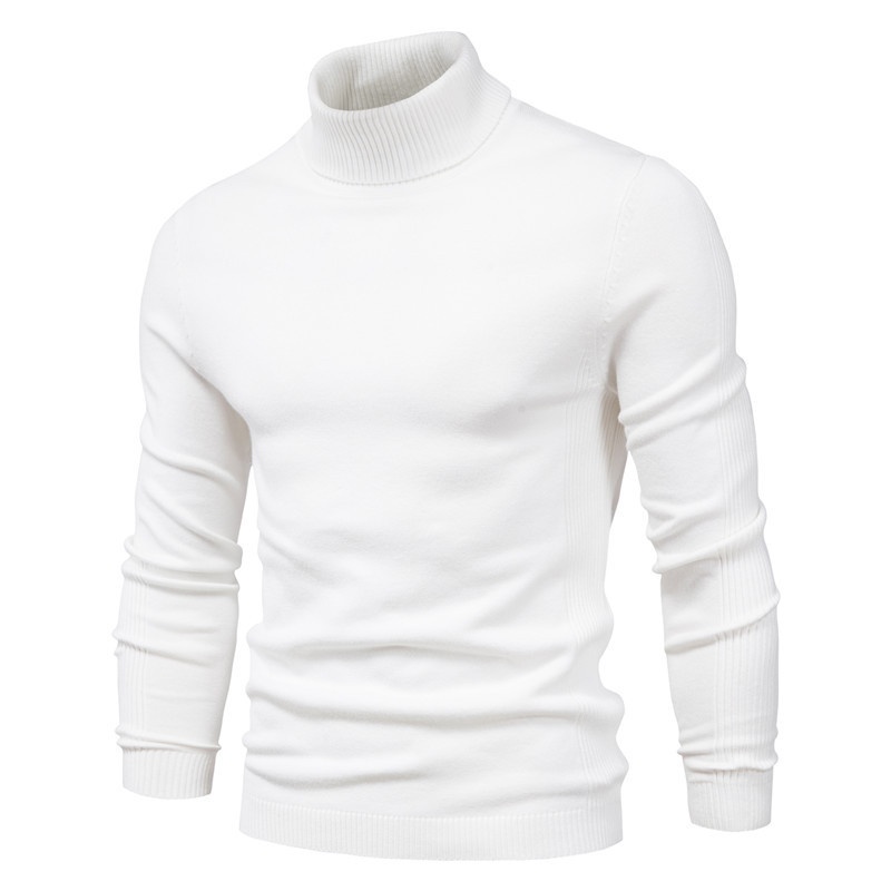 Herrenhemd im europäischen und amerikanischen Stil für Herbst und Winter, Slim Fit, Rollkragenpullover, Strickpullover_voghion.com