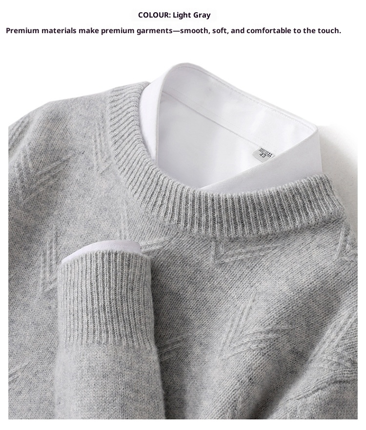 ragazzo ragazzo ragazzo autunno inverno nuovo 100% lana da uomo maglione girocollo caldo spesso camicia di base lavorata a maglia casual_voghion.com