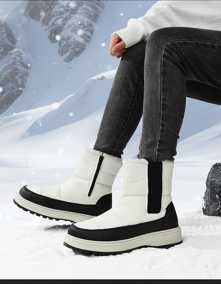 Zees Winter Wasserdichte Anti-Rutsch Schneestiefel Schlupfstiefel Leicht Warme Nordost Ski Baumwollschuhe_voghion.com