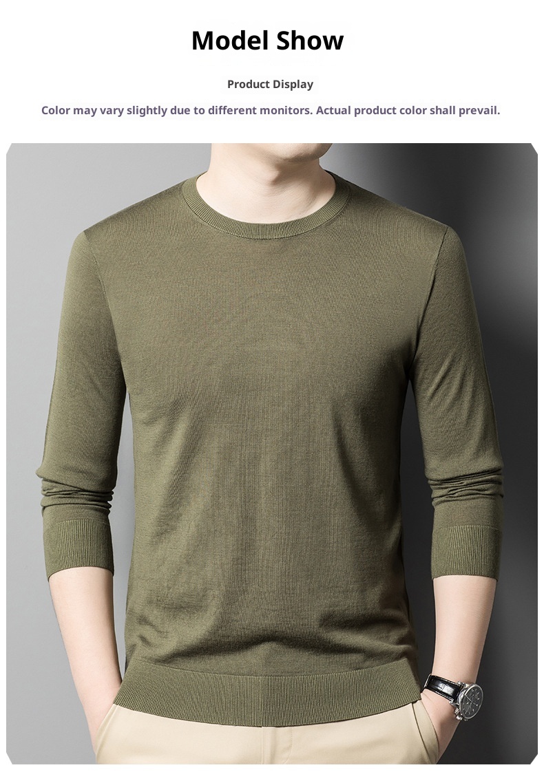 Maglione in lana fine anni '60, lavabile in lavatrice, da uomo, girocollo stretto, manica lunga, lavorato a maglia, primavera autunno, sottile_voghion.com