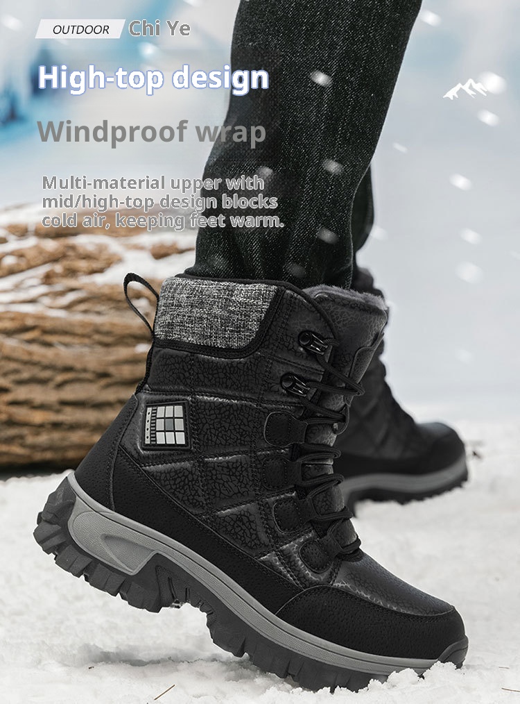 Botas de esqui Zees Winter Snow Outdoor Walking, forradas com lã, grossas e quentes, para casal, ideais para temperaturas extremamente baixas de até -40 graus no nordeste dos EUA._voghion.com