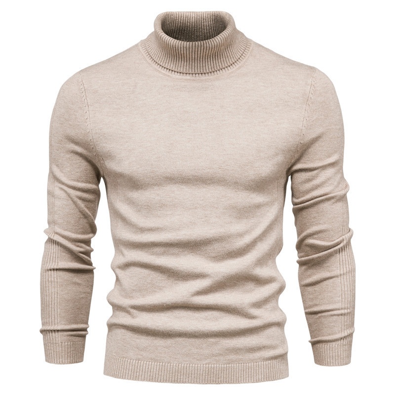 Herrenhemd im europäischen und amerikanischen Stil für Herbst und Winter, Slim Fit, Rollkragenpullover, Strickpullover_voghion.com
