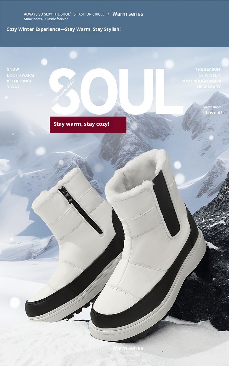 Zees Winter Wasserdichte Anti-Rutsch Schneestiefel Schlupfstiefel Leicht Warme Nordost Ski Baumwollschuhe_voghion.com