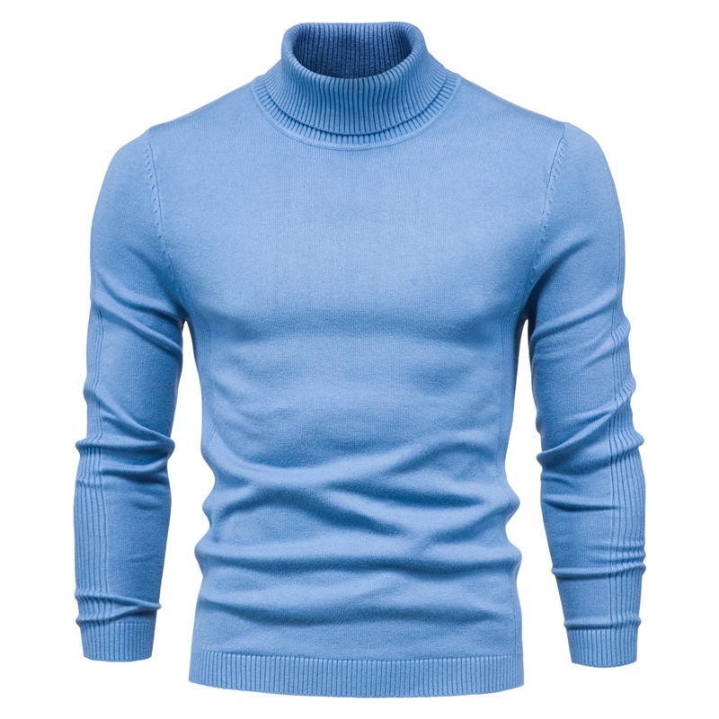 Herrenhemd im europäischen und amerikanischen Stil für Herbst und Winter, Slim Fit, Rollkragenpullover, Strickpullover_voghion.com
