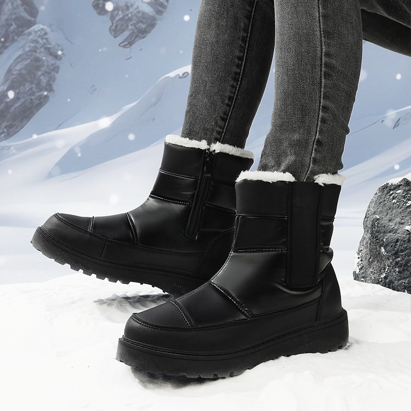 Zees Winter Wasserdichte Anti-Rutsch Schneestiefel Schlupfstiefel Leicht Warme Nordost Ski Baumwollschuhe_voghion.com