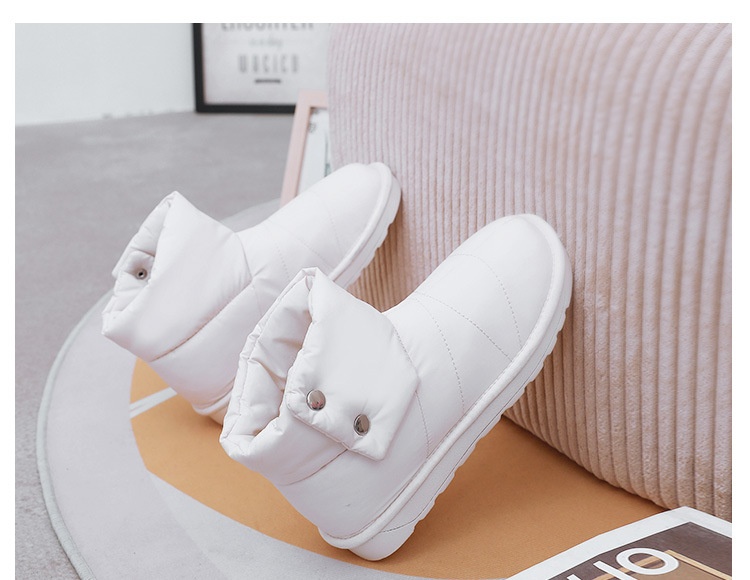 Zees Winter New Fleece-Lined Waterproof Non-Slip Thick-Soled Solid Color Snow Thickened Flat Women's Boots Short Fashion_voghion.com