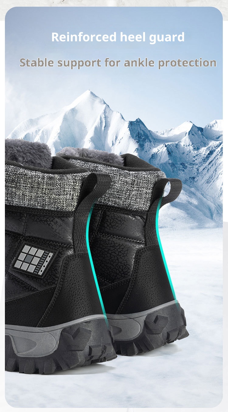 Botas de esqui Zees Winter Snow Outdoor Walking, forradas com lã, grossas e quentes, para casal, ideais para temperaturas extremamente baixas de até -40 graus no nordeste dos EUA._voghion.com