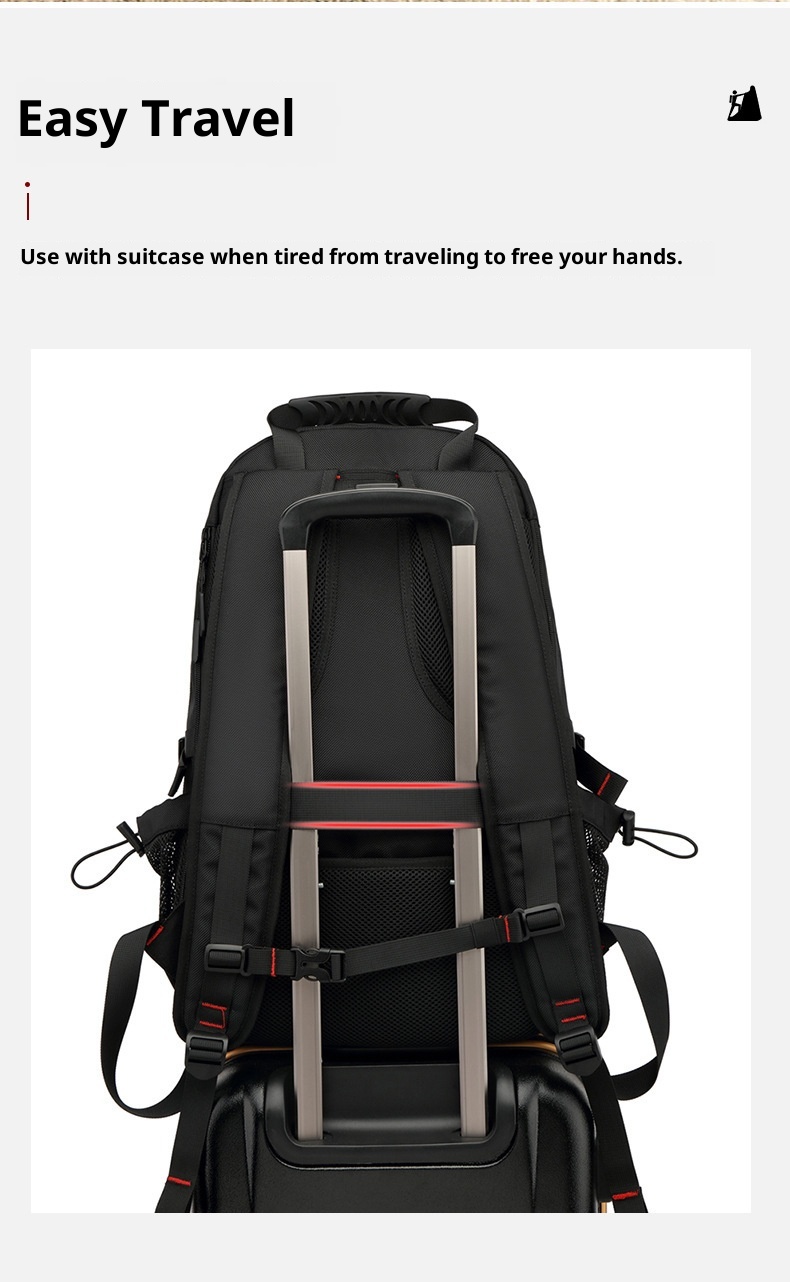 Sac à dos de randonnée ActiveGo, grande capacité, avec port USB, pour femmes et hommes, idéal pour les voyages d'affaires et de loisirs. Respirant._voghion.com