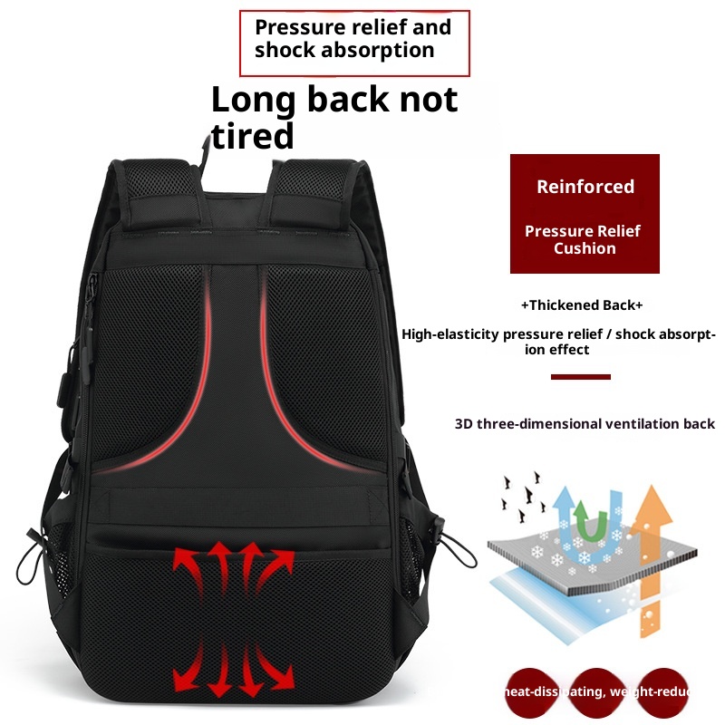 Sac à dos de randonnée ActiveGo, grande capacité, avec port USB, pour femmes et hommes, idéal pour les voyages d'affaires et de loisirs. Respirant._voghion.com