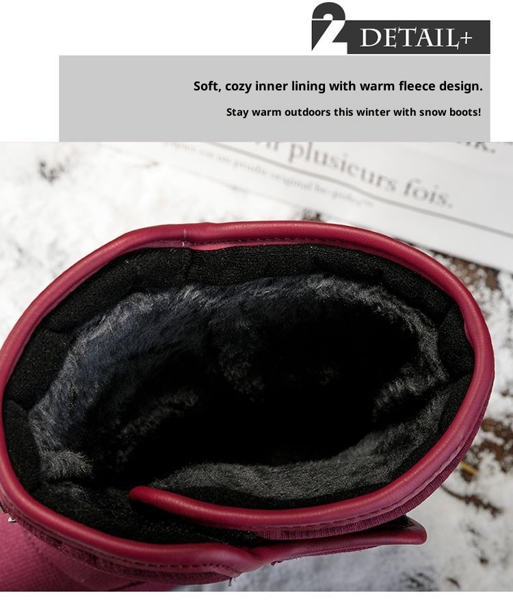 Zees Winter Outdoor High Top Waterproof Non-Slip Fleece-Lined Thick Sole Height Increasing Warm Snow Ski Boots For Women Size_voghion.com