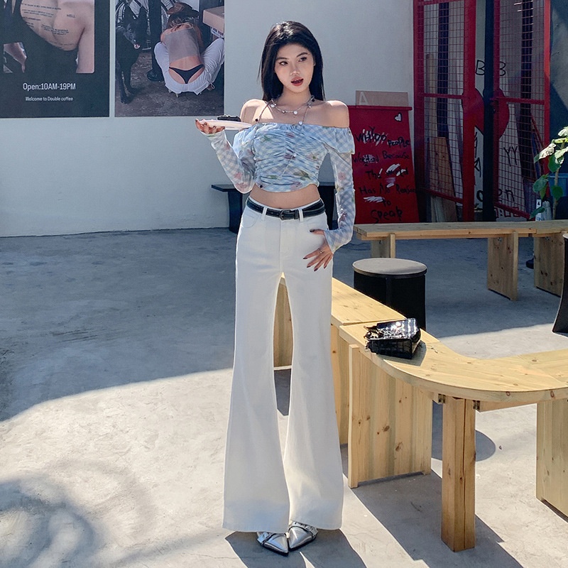 ChicShe Non-Tight Flared Jeans For Women, Autumn New High-Waist Design, Retro Loose Wide-Leg Floor-Length Bell-Bottom Pants_voghion.com