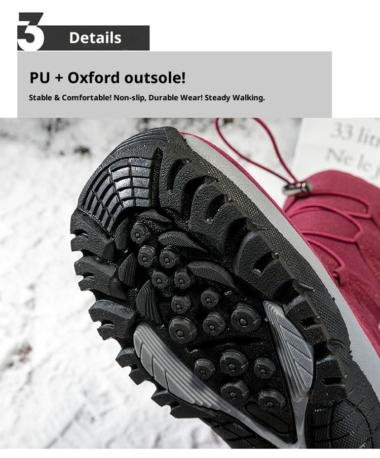 Zees Winter Outdoor High Top Waterproof Non-Slip Fleece-Lined Thick Sole Height Increasing Warm Snow Ski Boots For Women Size_voghion.com