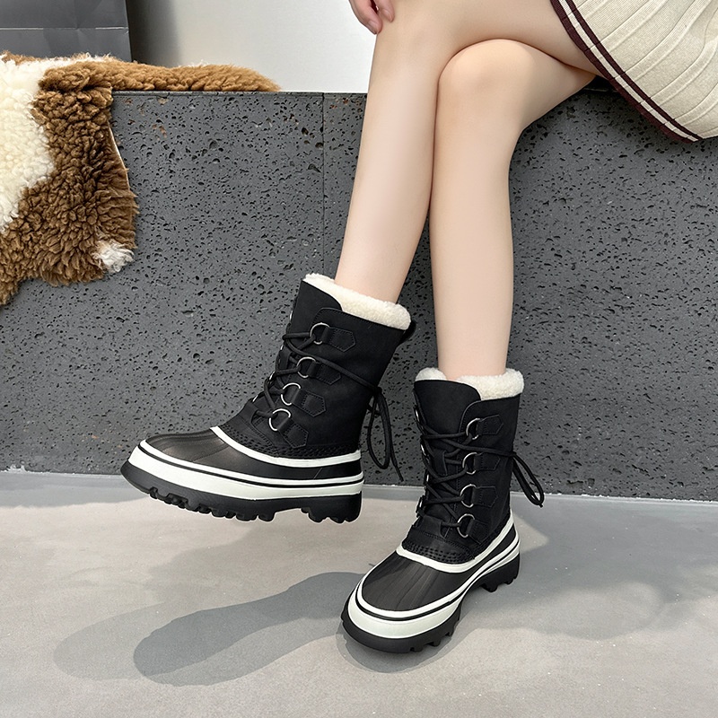 Chaussures de randonnée Zees Outdoor imperméables, antidérapantes, à lacets, pour femmes, collection hiver 2025, en cuir véritable, idéales pour la chasse au canard, résistantes au froid et chaudes._voghion.com