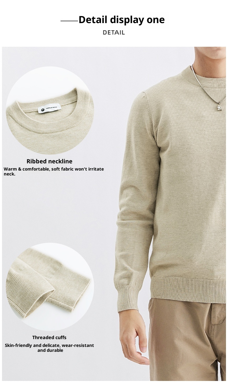 Maglione caldo versatile lavorato a maglia a maniche lunghe da uomo, in lana invernale, con scollo rotondo, per ragazzo, Boy Boy Yimeng_voghion.com