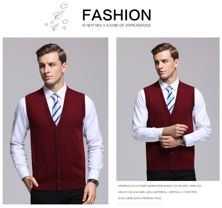boy Boy Boy Knitted Korean Style Youth Fashion Sleeveless Men's Cardigan Vest Outerwear Casual Trendy Sweater For Men_voghion.com