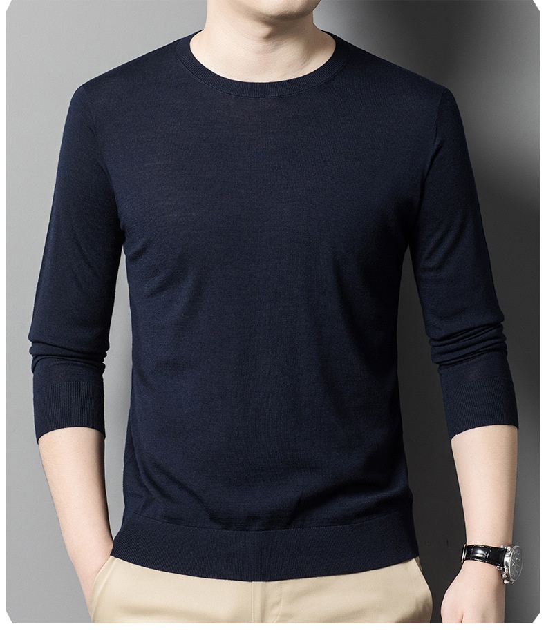 Maglione in lana fine anni '60, lavabile in lavatrice, da uomo, girocollo stretto, manica lunga, lavorato a maglia, primavera autunno, sottile_voghion.com