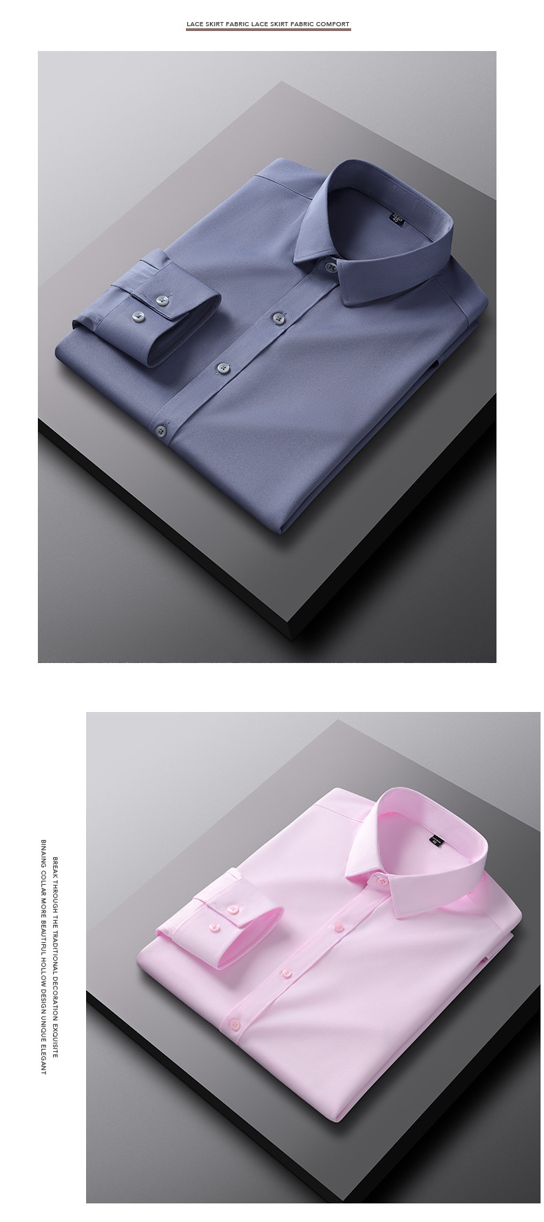 Chemise homme garçon Business Commuter à manches longues, coupe slim, extensible, sans repassage, printemps-été_voghion.com