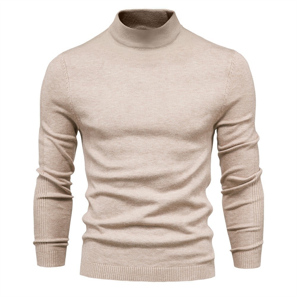 Herrenhemd im europäischen und amerikanischen Stil für Herbst und Winter, Slim Fit, Rollkragenpullover, Strickpullover_voghion.com