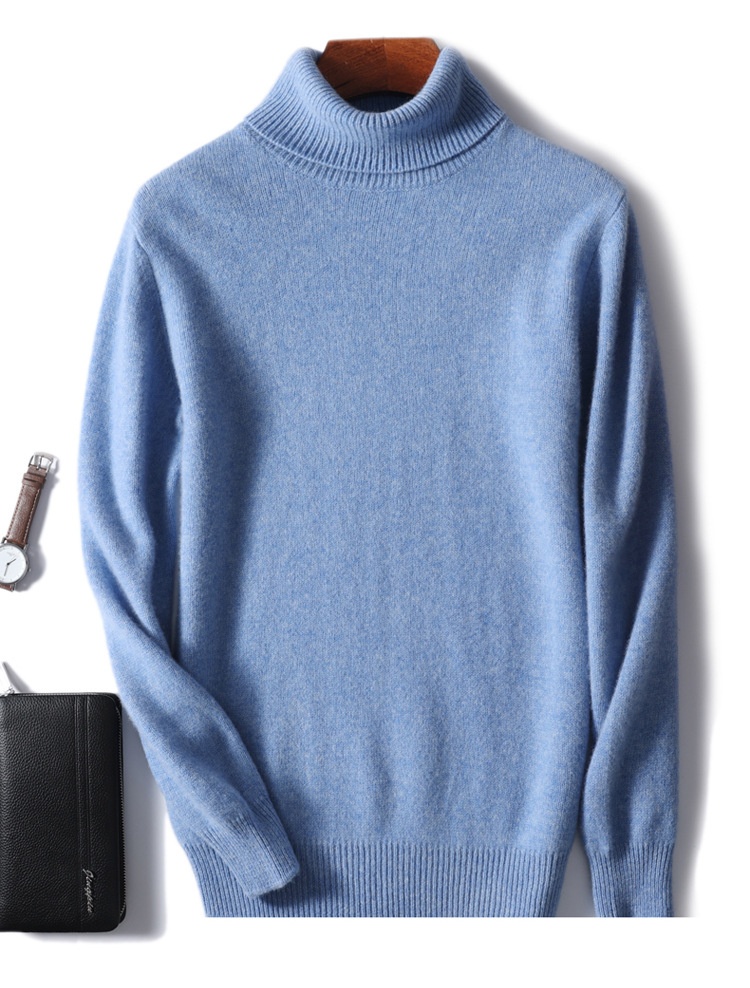 Boy Boy Boy Herren-Rollkragenpullover aus 100 % reiner Wolle, dick gefüttert, Herbst/Winter 2023, Strickpullover aus Kaschmir, lässig und vielseitig_voghion.com