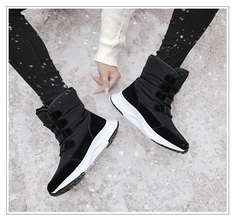 Zees 2023 Northeast Snow Botas de Esqui Femininas para Inverno, Cano Médio, Forradas com Lã e Acolchoadas, Tamanho Grande, Sola Grossa_voghion.com