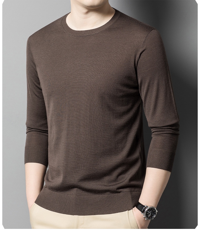 Maglione in lana fine anni '60, lavabile in lavatrice, da uomo, girocollo stretto, manica lunga, lavorato a maglia, primavera autunno, sottile_voghion.com