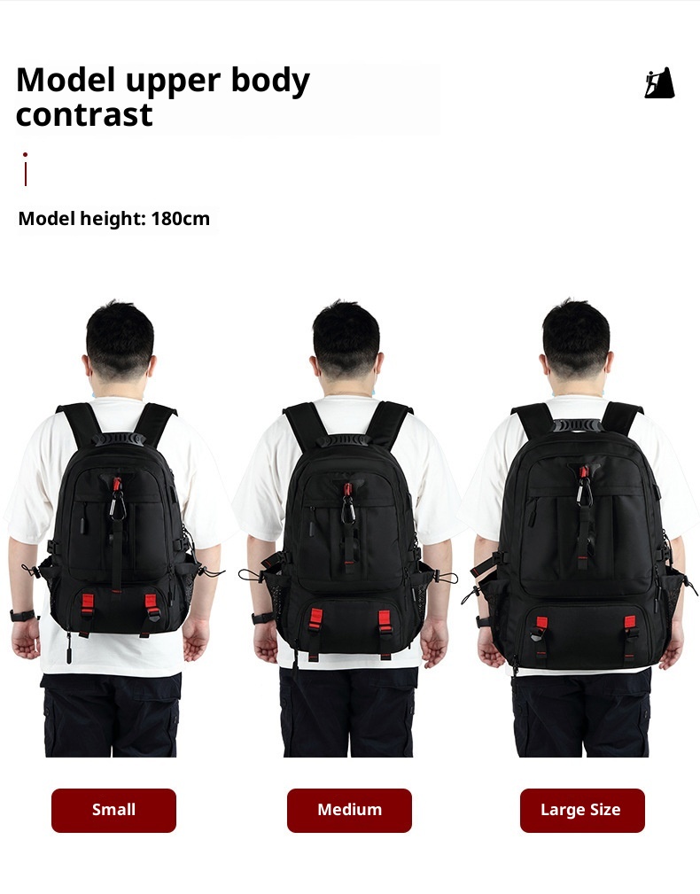 Sac à dos de randonnée ActiveGo, grande capacité, avec port USB, pour femmes et hommes, idéal pour les voyages d'affaires et de loisirs. Respirant._voghion.com