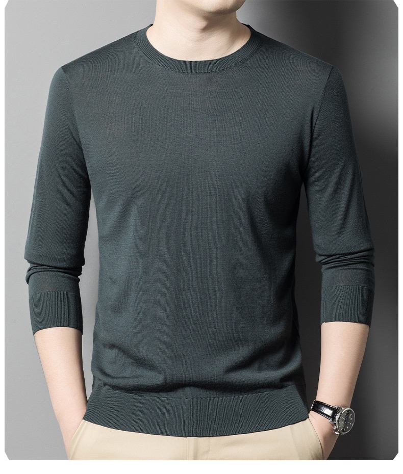 Maglione in lana fine anni '60, lavabile in lavatrice, da uomo, girocollo stretto, manica lunga, lavorato a maglia, primavera autunno, sottile_voghion.com