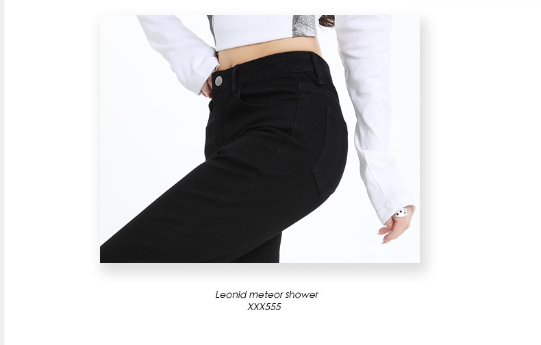 ChicShe Fleece-Lined Jeans Women, New American Style For Autumn And Winter, Petite Flared Black Slim Fit Slimming Bootcut Pants_voghion.com