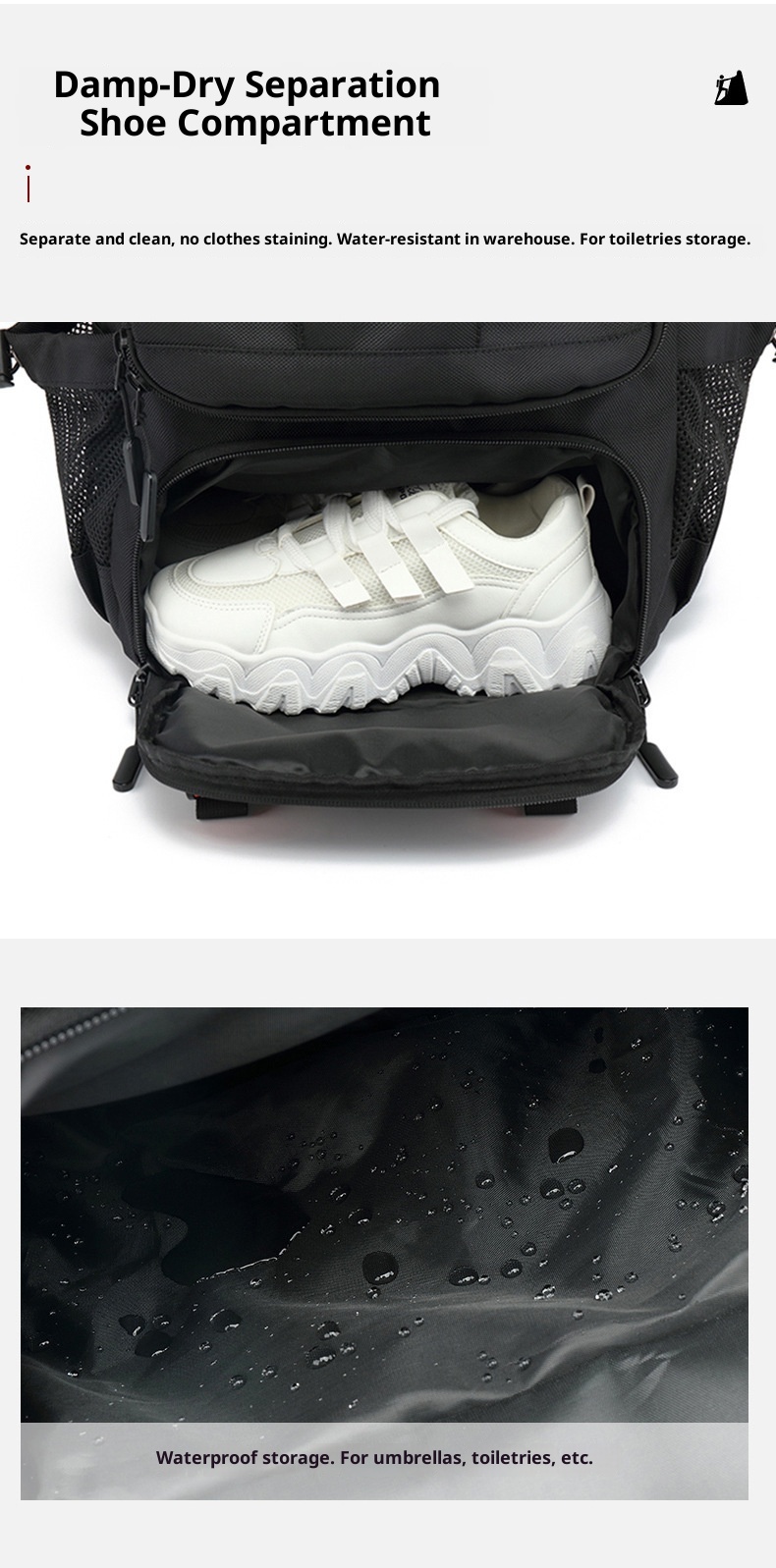 Sac à dos de randonnée ActiveGo, grande capacité, avec port USB, pour femmes et hommes, idéal pour les voyages d'affaires et de loisirs. Respirant._voghion.com