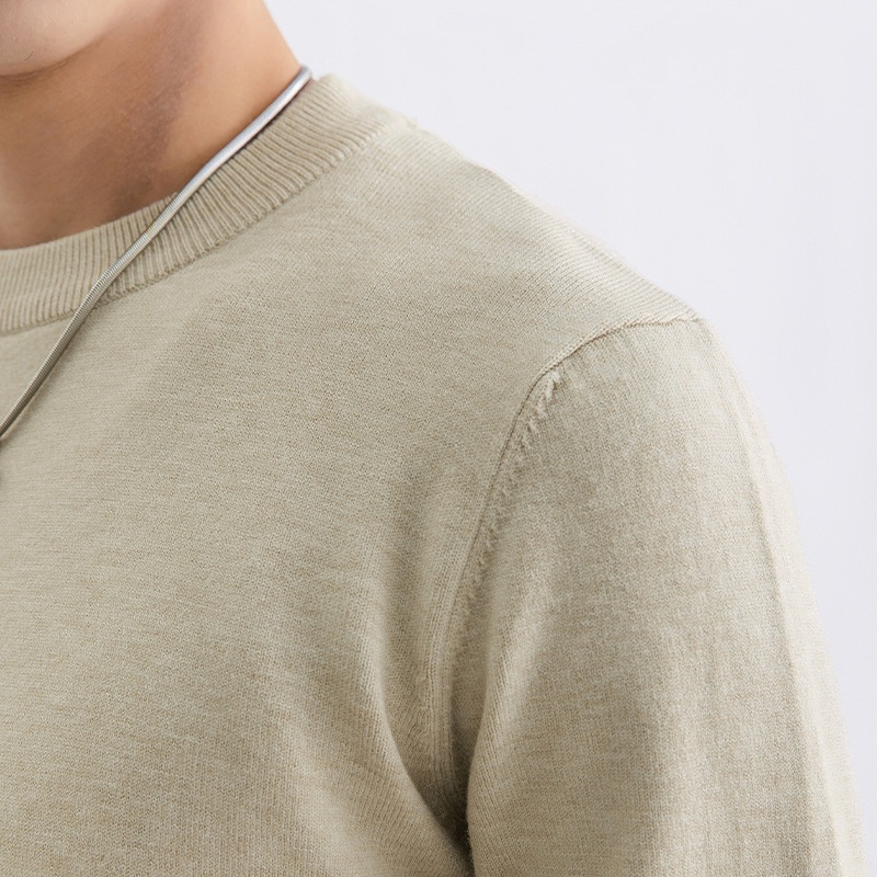 Maglione caldo versatile lavorato a maglia a maniche lunghe da uomo, in lana invernale, con scollo rotondo, per ragazzo, Boy Boy Yimeng_voghion.com