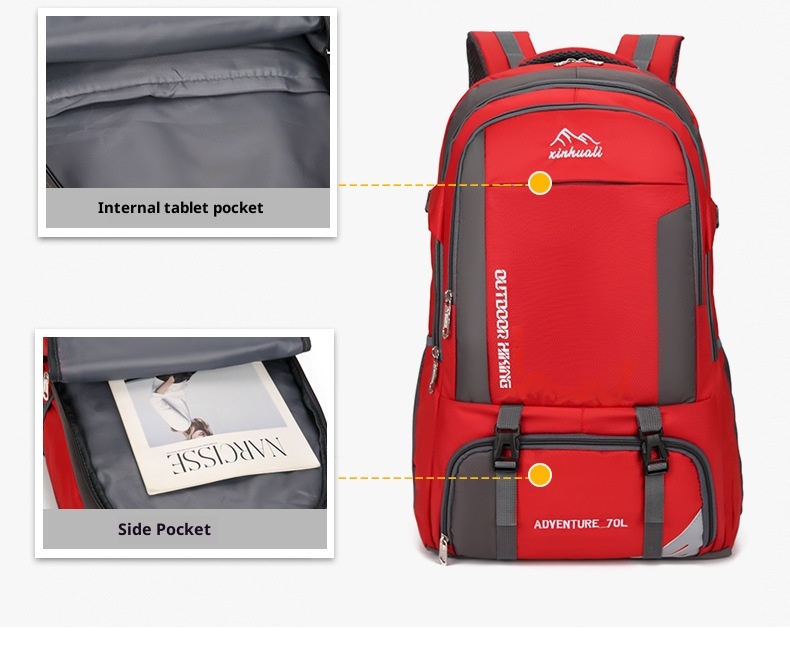 ActiveGo Cross-border Mountaineer Rucksack mit großem Fassungsvermögen (70 l) – Multifunktionaler Rucksack für Camping, Reisen und Wandern_voghion.com