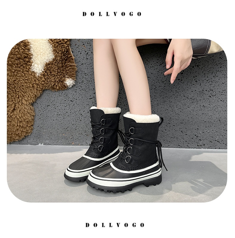 Chaussures de randonnée Zees Outdoor imperméables, antidérapantes, à lacets, pour femmes, collection hiver 2025, en cuir véritable, idéales pour la chasse au canard, résistantes au froid et chaudes._voghion.com