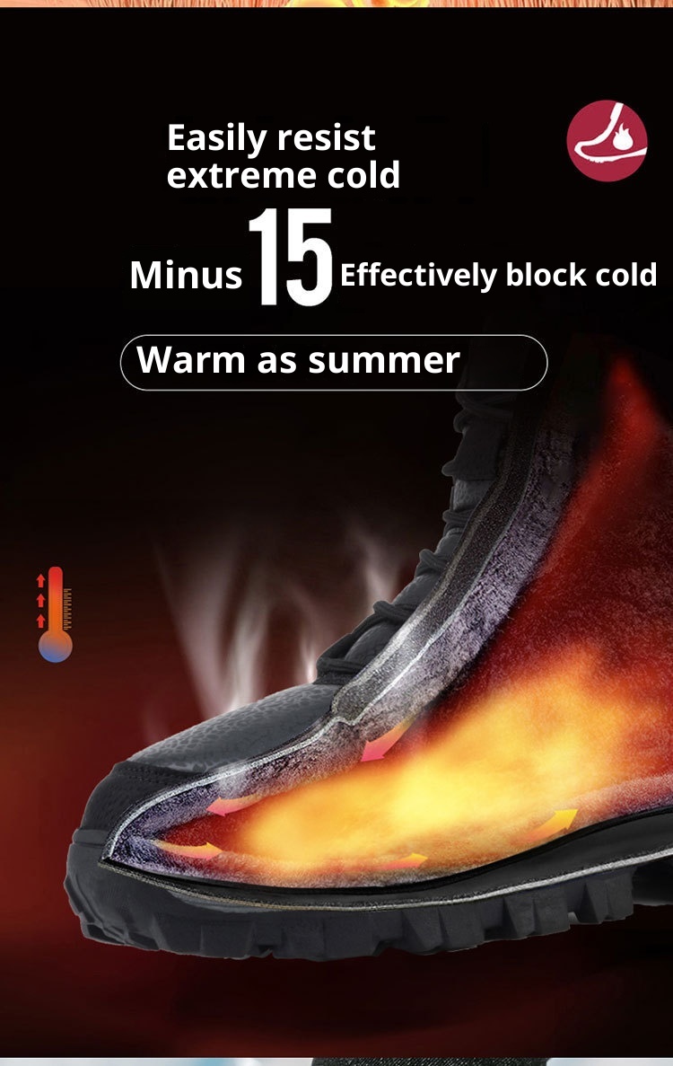 Botas de esqui Zees Winter Snow Outdoor Walking, forradas com lã, grossas e quentes, para casal, ideais para temperaturas extremamente baixas de até -40 graus no nordeste dos EUA._voghion.com