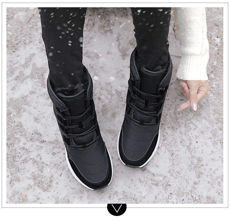 Zees 2023 Northeast Snow Botas de Esqui Femininas para Inverno, Cano Médio, Forradas com Lã e Acolchoadas, Tamanho Grande, Sola Grossa_voghion.com