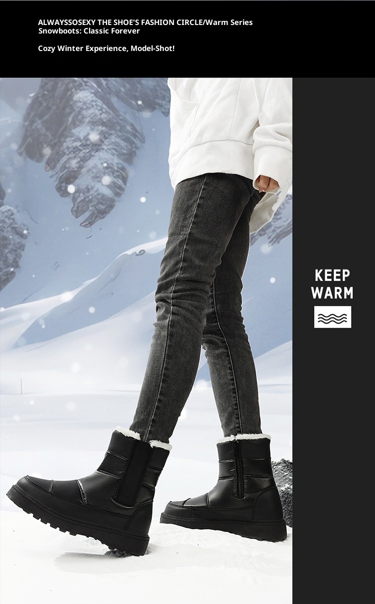 Zees Winter Wasserdichte Anti-Rutsch Schneestiefel Schlupfstiefel Leicht Warme Nordost Ski Baumwollschuhe_voghion.com