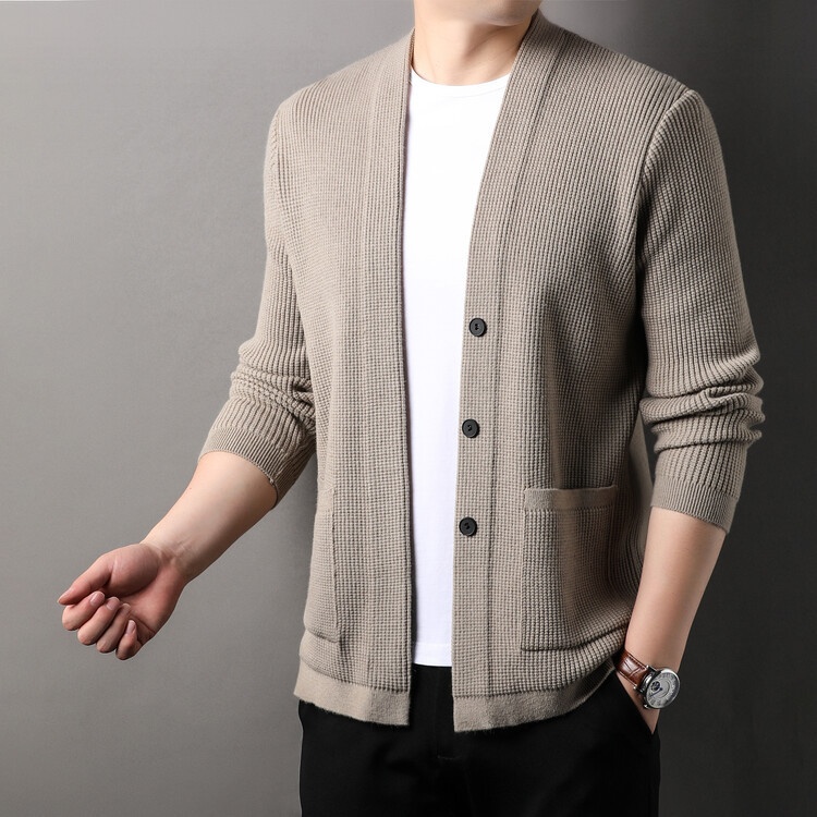boy Boy Boy High-End Light Spring And Autumn Casual Knitted Cardigan Versatile Comfortable Fashionable Jacket Trendy Men's_voghion.com