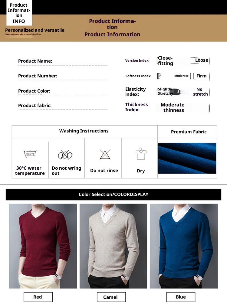 boy Boy Boy Factory Store Men Winter Thickened Wool V-Neck Knitted Sweater Loose Fit For Middle-Aged Dad Men's Base Layer_voghion.com