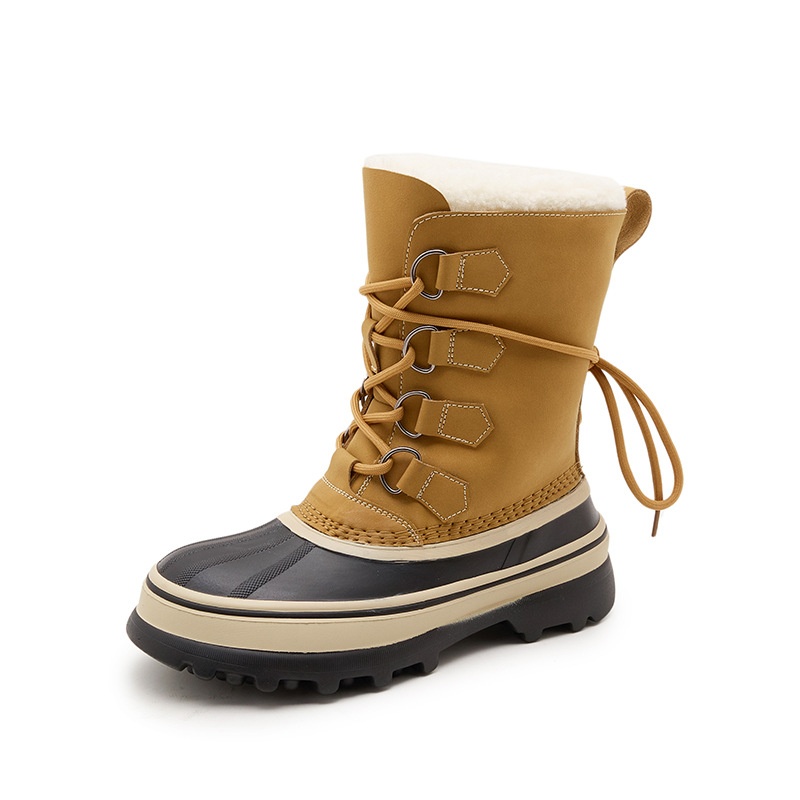 Chaussures de randonnée Zees Outdoor imperméables, antidérapantes, à lacets, pour femmes, collection hiver 2025, en cuir véritable, idéales pour la chasse au canard, résistantes au froid et chaudes._voghion.com