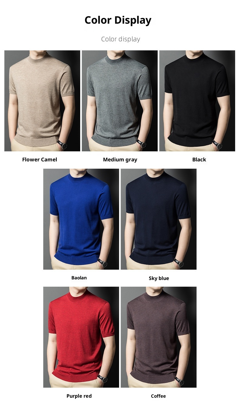 ragazzo Ragazzo Ragazzo 6 Maglione di lana Manica corta Casual Business Intimo Maglieria di base di alta qualità da uomo_voghion.com