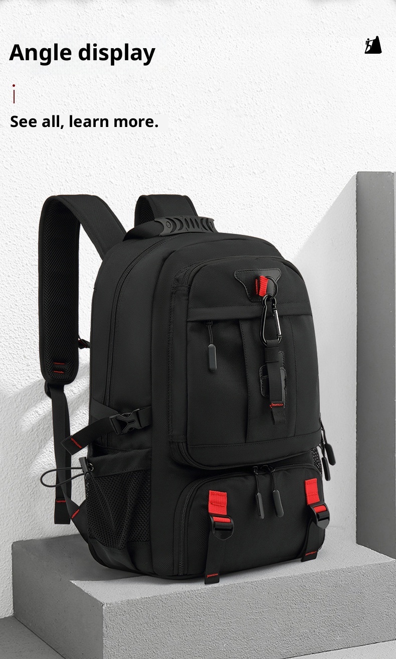 Sac à dos de randonnée ActiveGo, grande capacité, avec port USB, pour femmes et hommes, idéal pour les voyages d'affaires et de loisirs. Respirant._voghion.com