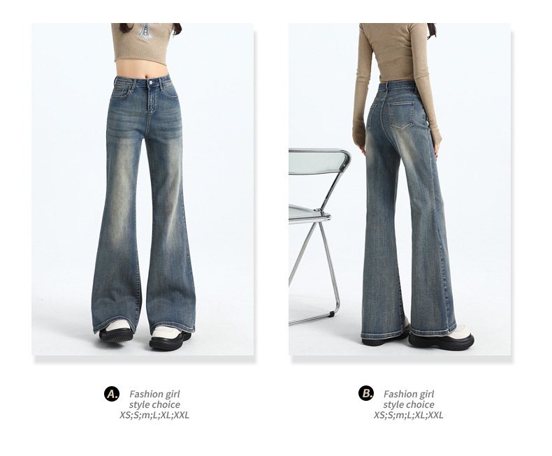 ChicShe Non-Tight Flared Jeans For Women, Autumn New High-Waist Design, Retro Loose Wide-Leg Floor-Length Bell-Bottom Pants_voghion.com