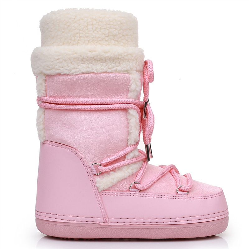 Zees Y035 Export European Lamb Wool High Tube Suede Space Women's Ski Northeast Snow Country Moon Boots Warm_voghion.com