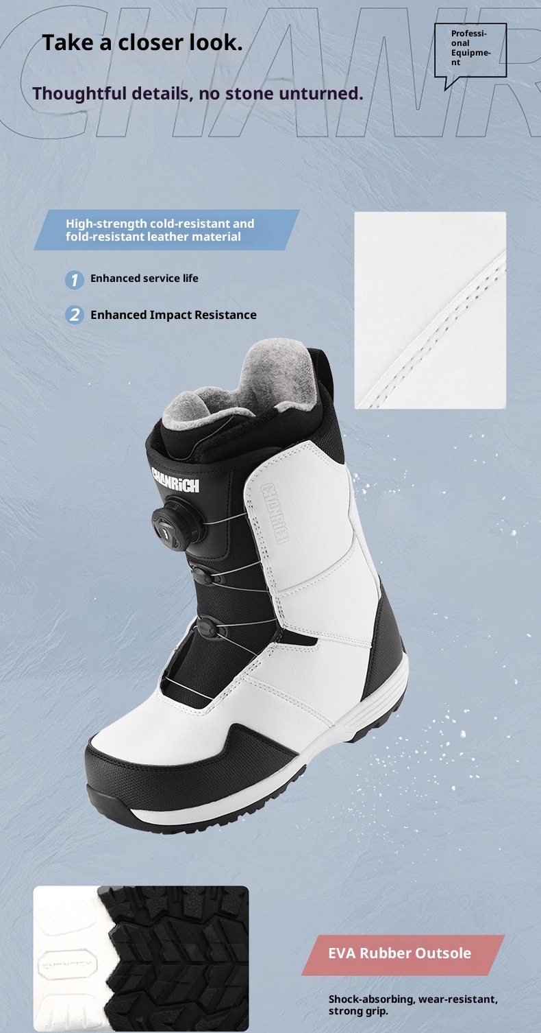 Zees Adult Snowboard BOA Staaldraad Gesp Snel Draagbare Schoenen Heren en Dames Ski-uitrusting Warme Antislip Sneeuwlaarzen_voghion.com